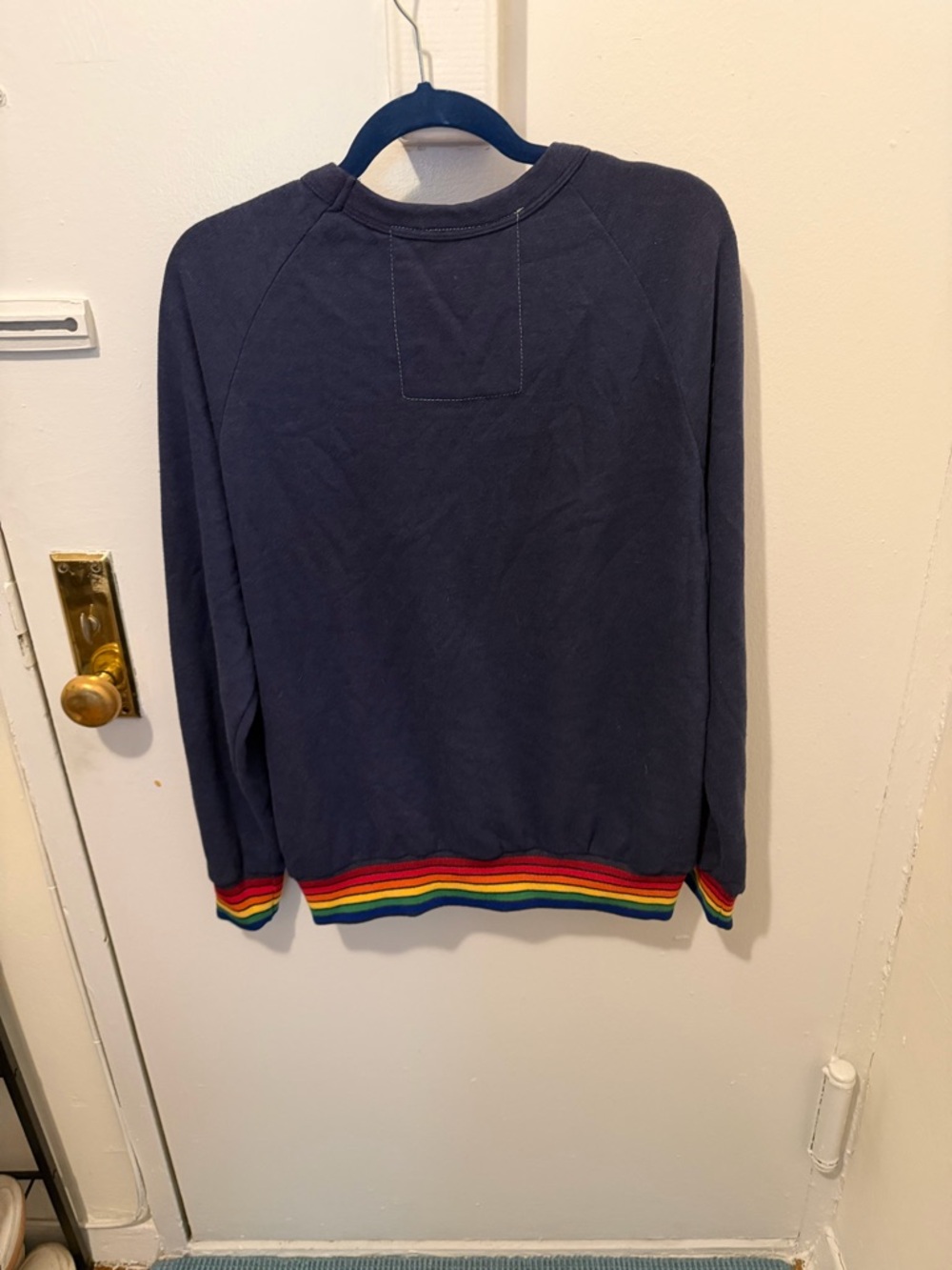 Aviator Nation Navy Crewneck Sweatshirt with Rainbow Trim - Picture 4 of 5